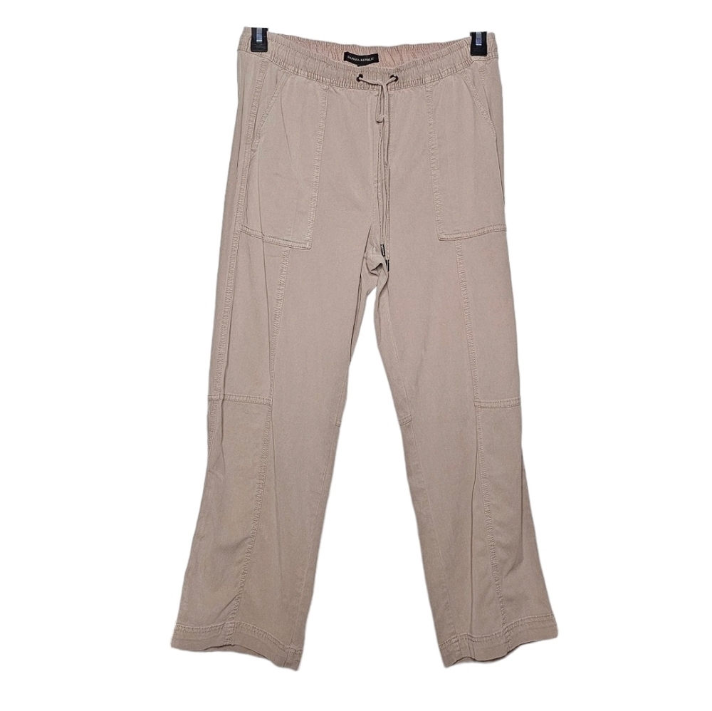 Banana Republic High Rise Drawstring Waist Straight Leg Khaki Crop Pants small